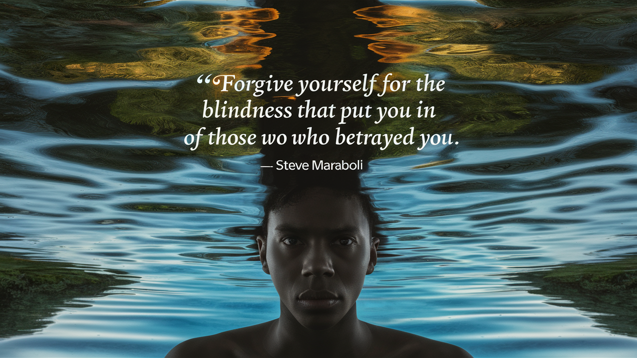 Forgive yourself for the blindness that put you in the path of those who betrayed you